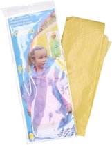Regen poncho voor kinderen geel