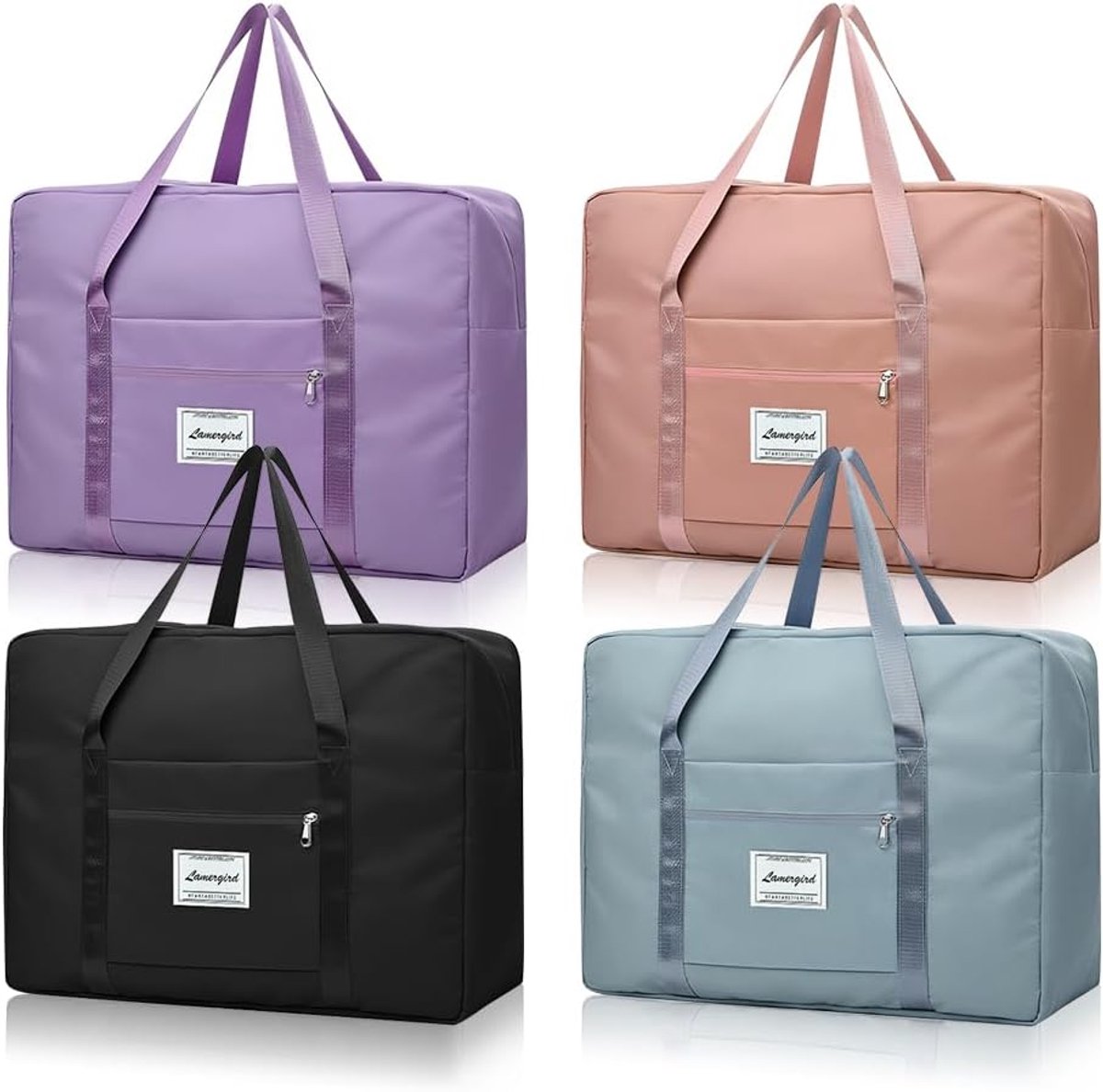 SnelShoppen - Pack van 2 Vouwbare Reisbags, Handbagage, Waterdichte Lichtgewicht Onderstoel Weekendtas voor Vrouwen, 41 x 34 x 14 cm, Vakantie, Klinie