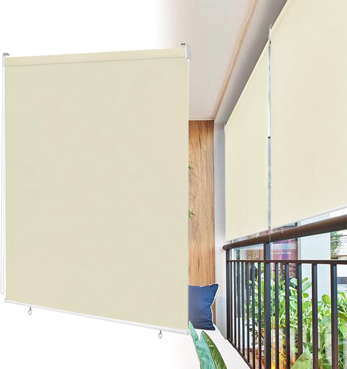 Buiten Rolgordijn - Zonnescherm Raam - Privacy Bescherming - UV Bestendig - 100x240 cm - B