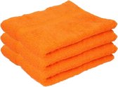 3x Luxe handdoeken oranje 50 x 90 cm 550 grams - Badkamer textiel badhanddoeken