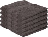 5x Voordelige handdoeken grijs 50 x 100 cm 420 grams - Badkamer textiel badhanddoeken