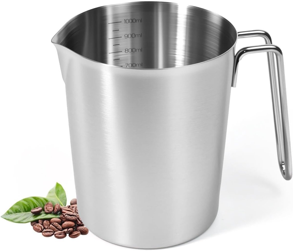 SnelShoppen - Maatbeker 1 Liter met Schaalverdeling - Perfect voor Keuken, Bakken, Koken, Camping, Feest - Transparant Plastic, Gemakkelijk Afleesbaar