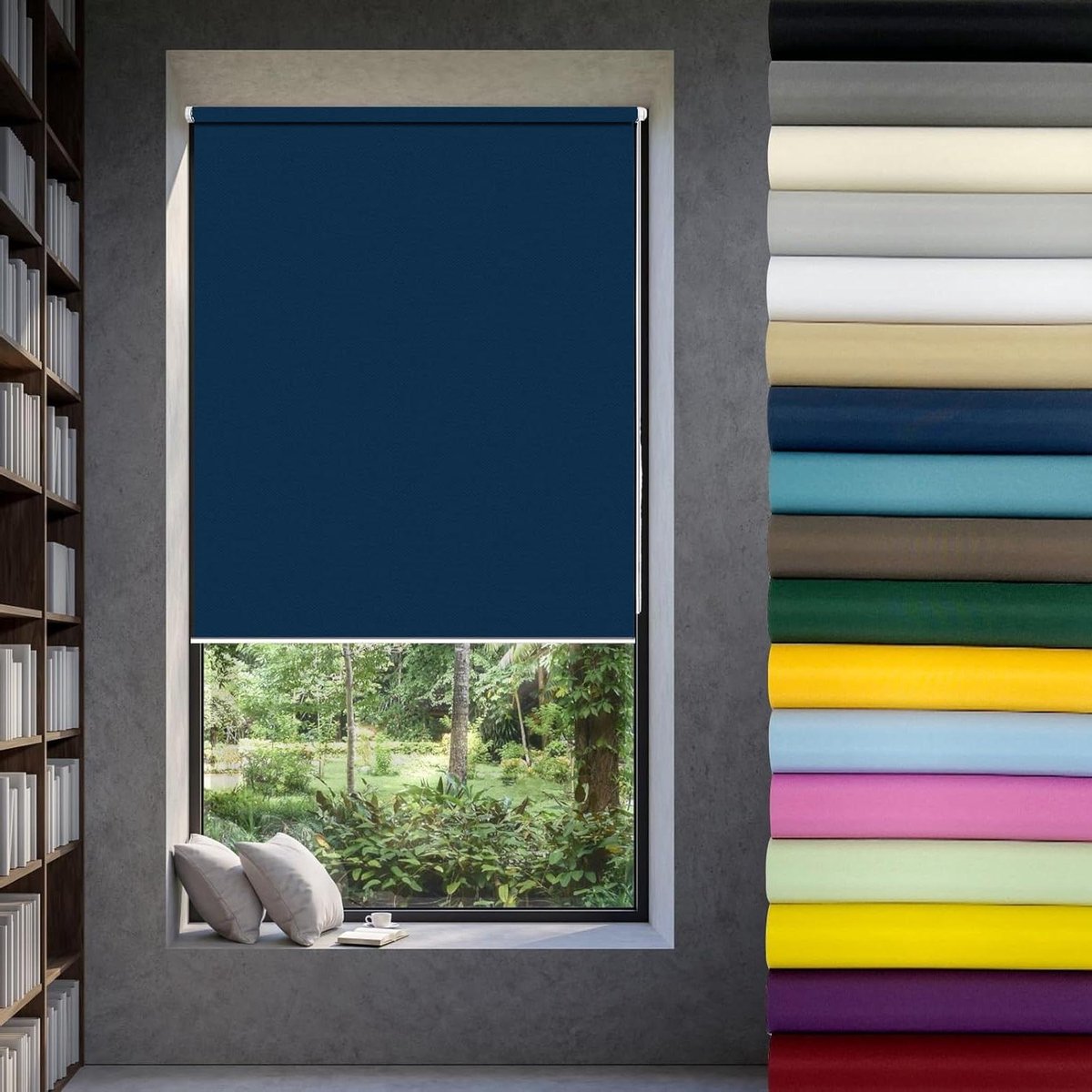 Verduisterend Rolgordijn - Raamdecoratie - Slaapkamer Verduisteren - Montage Zonder Boren