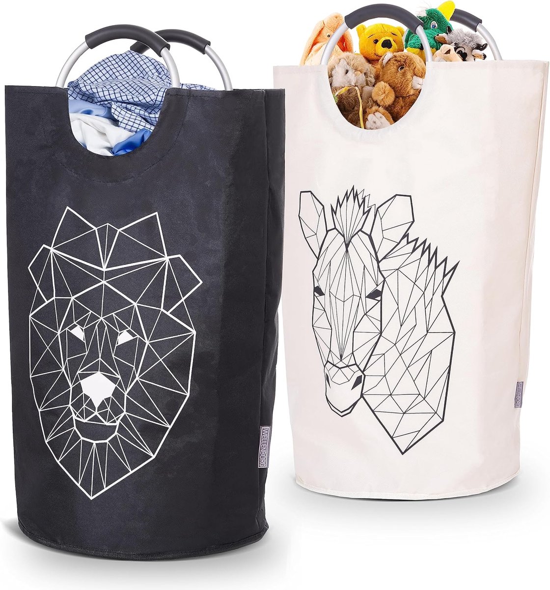 SnelShoppen - 2 Piece Set Vouwbare Wasmand - Grote, Waterdichte Waszak voor Donkere Was, Speelgoedmand, Familie, Camping, Kids Room - 82L