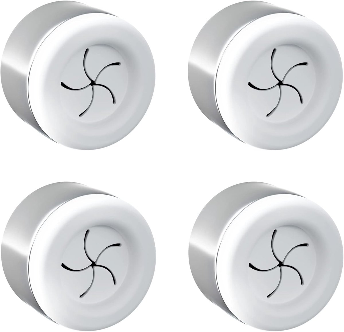 SnelShoppen - Set van 4 Premium Handdoekhouders voor Badkamer, Keuken en Huishouden - Roestvrij Stalen Theedoekhouder - Ronde Chrome Zelfklevend Zonde