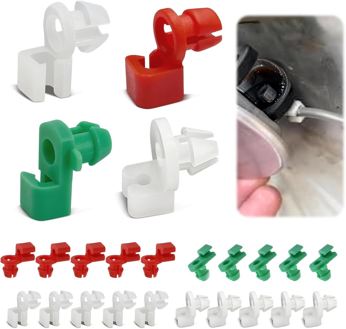 SnelShoppen - 24pcs Universele Auto Deurslot Clip Set - Plastic Deurhandgreep Clip voor Links Rechts Bestuurders- en Passagierszijde - 2-3.5mm en 5.5-