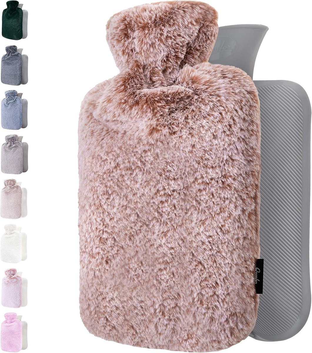 SnelShoppen - Warmwaterkruik met Zachte Premium Pluche Cover - 1,8 L - Voor Pijnverlichting Bij Rug, Nek en Schouders - Perfect Cadeau voor Vrouwen en