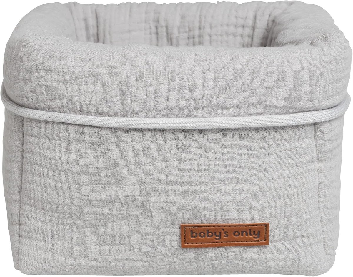 SnelShoppen - Chest of drawers organizer - Opbergmand babykamer - Grijze storage basket - 100% katoen - Babyaccessoires - Breeze collectie