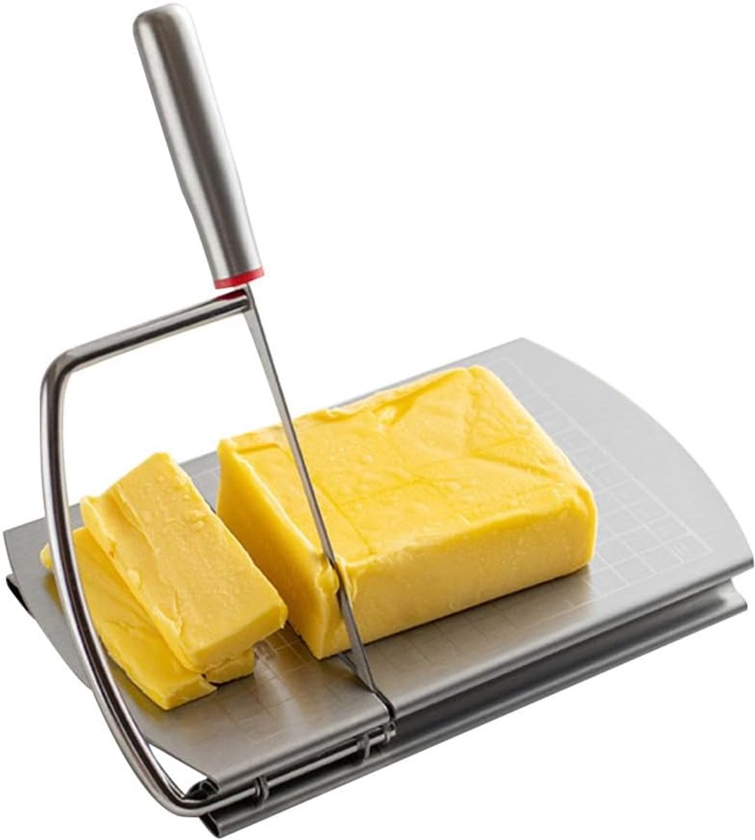 SnelShoppen - Stainless Steel Wire Cheese Slicer, Multifunctionele Kaassnijder met Antislip, Snijmaat 21x13 cm voor Kaas, Groenten, Boter, Worst, Broo