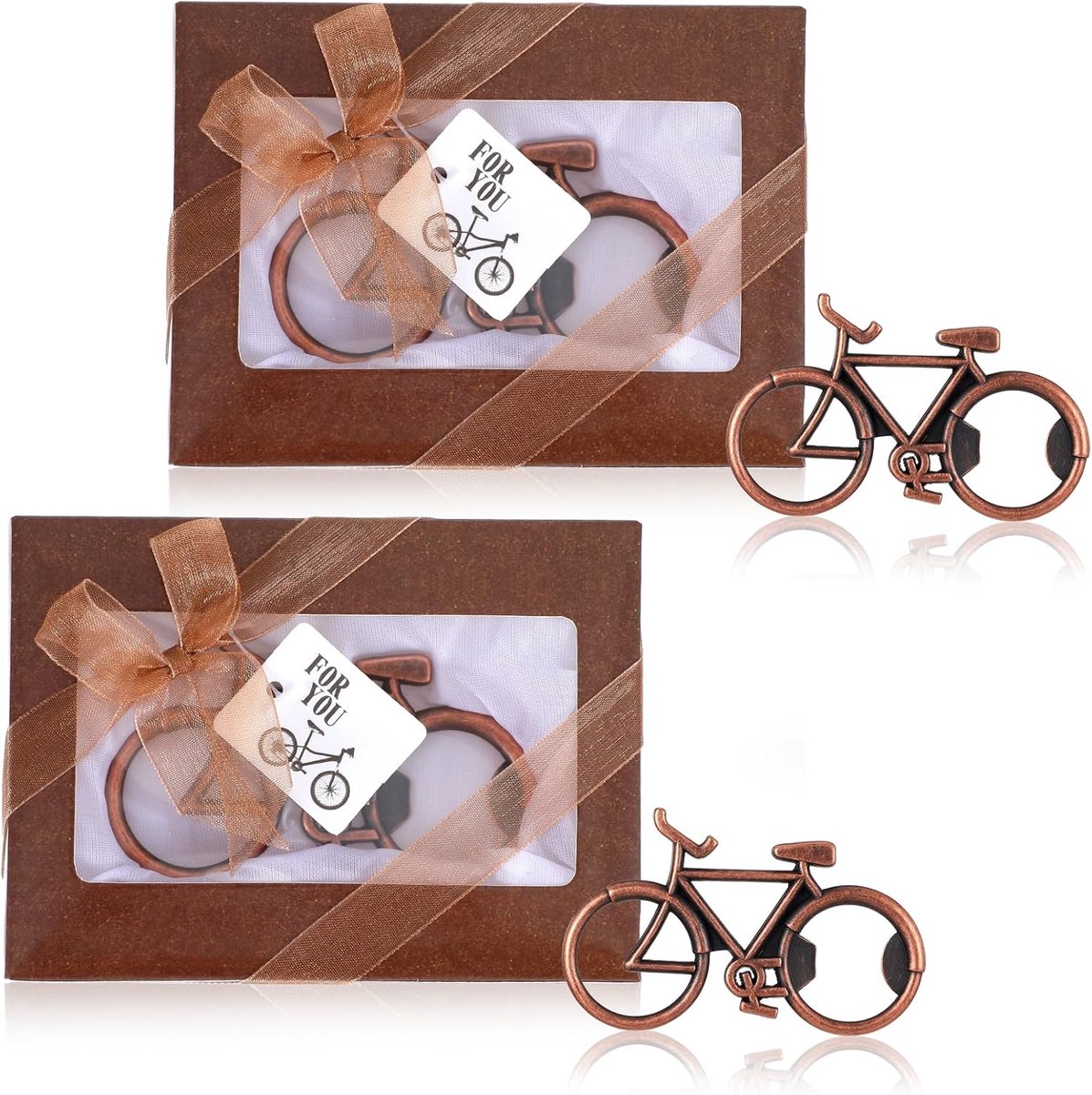 SnelShoppen - Set van 2 Fiets Flessenopener, RVS Fiets Decoratieve Bieropener, Grappig Cadeau voor Bikers, Fiets Liefhebbers, Man, Vriend, Vader, Groo