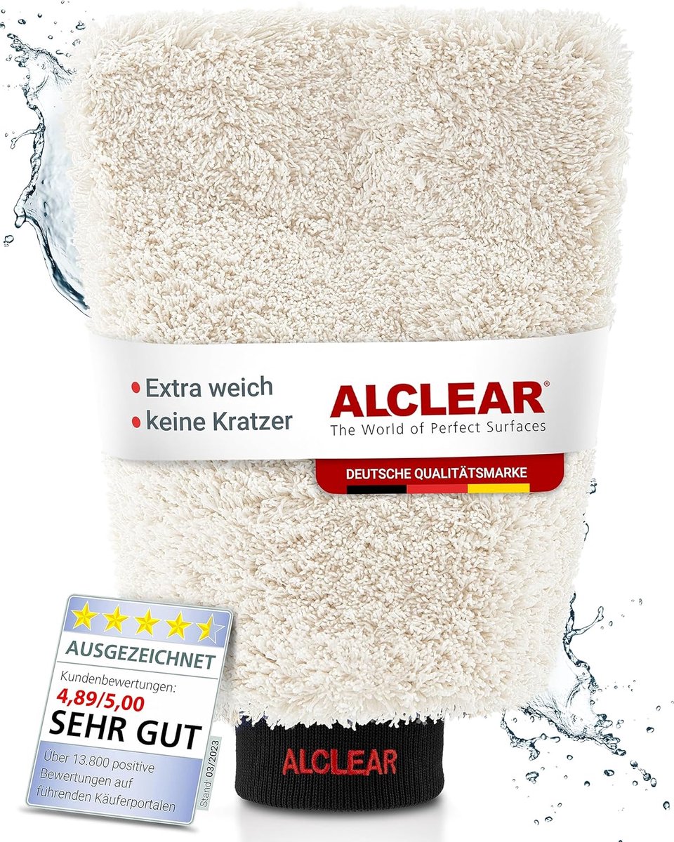 SnelShoppen - Microfiber Auto Was Handschoen met Shampoo - Ultra Absorberend, Hoogpolig, Voor Auto, Motor en Fietsen - Perfect Voor Schadevrije Reinig