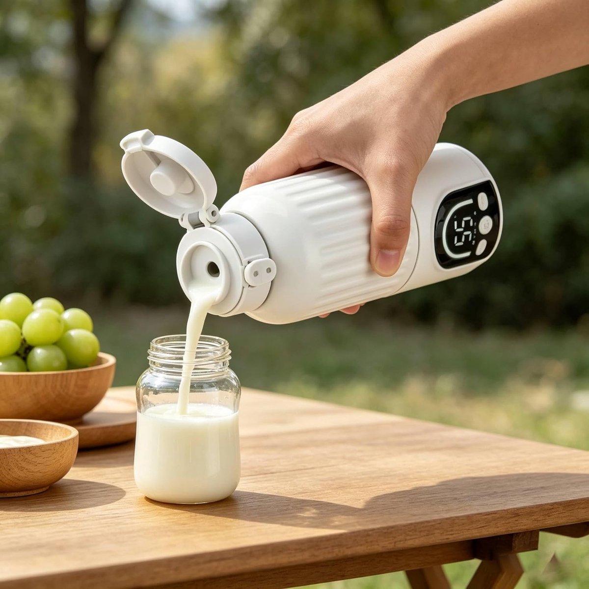 Draagbare Flessenwarmer - Babyfles Warmer - Snelle Melk Opwarmen - Grote Accu Capaciteit - 500 ml - Wit