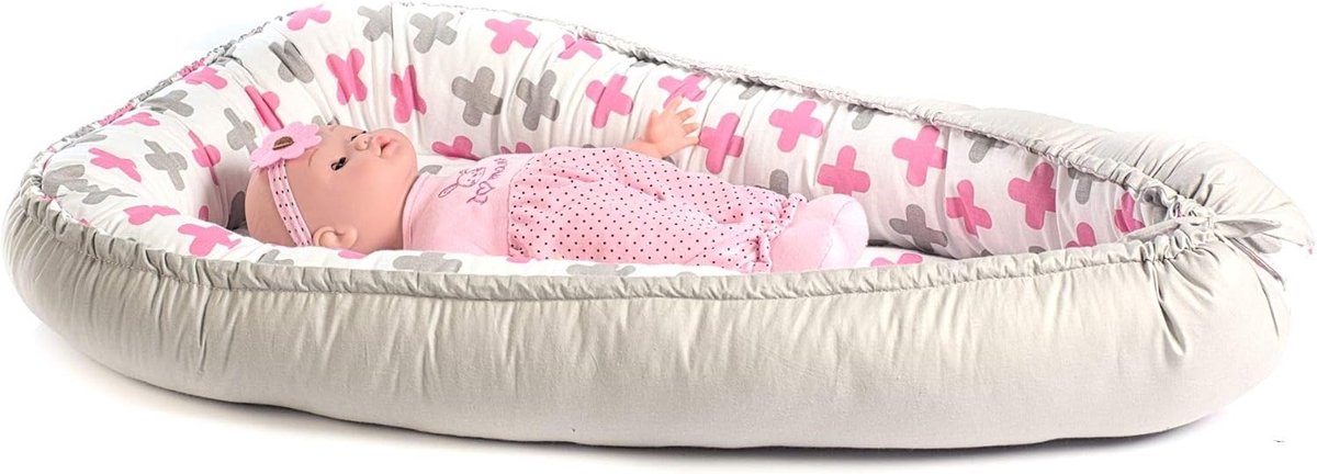 SnelShoppen - Multifunctioneel Babynestje Cocoon Baby - Reiswieg 100% Katoen - Anti-Allergisch - Bumper voor Veilig Slapen - Speelmat Patchwork Deken