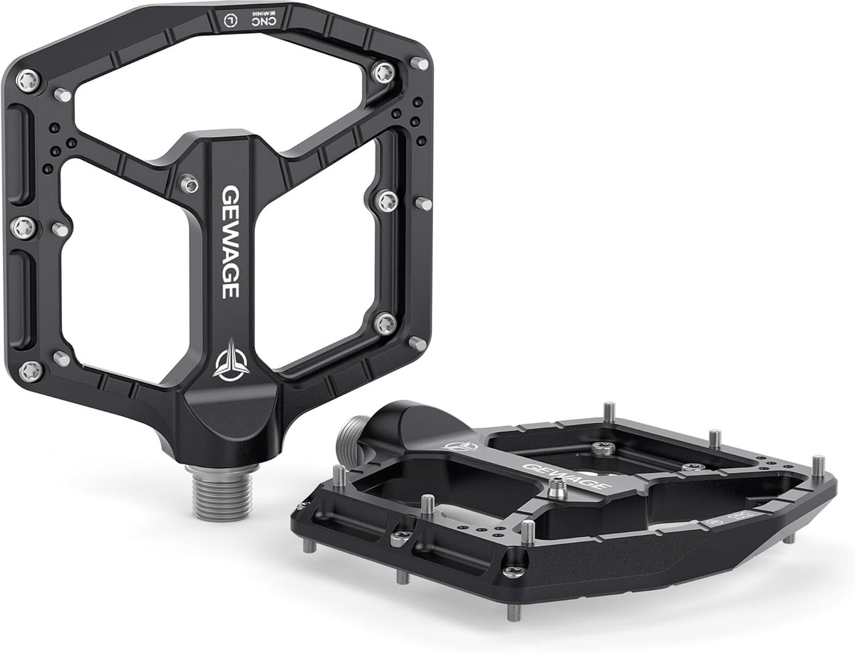 SnelShoppen - GEWAGE Professionele MTB Pedalen - CNC Aluminium, 3-Weg Lager Systeem, 9/16 Inch Chromoly, Ultra-Platte Monoblock Design, 14 Pins, Compa