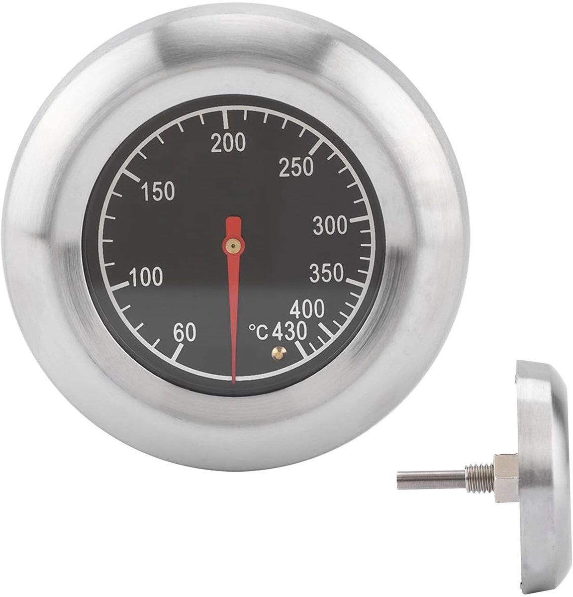 Analoge Grillthermometer RVS - Temperatuurmeter voor Barbecue, Gasgrill en Houtroker (60-430°C)