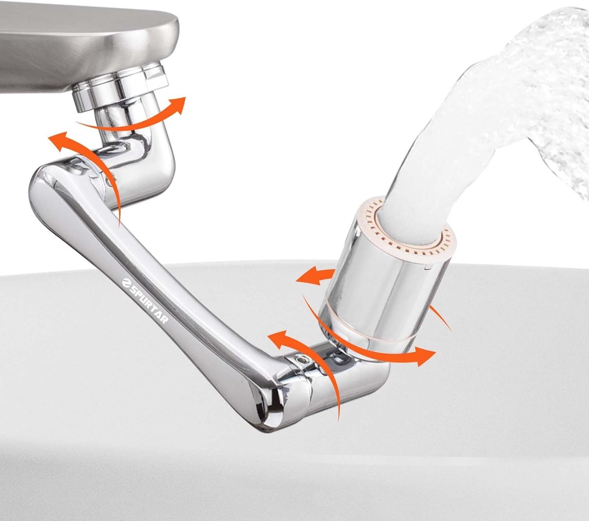 SnelShoppen - Multifunctionele Keukenmengkraan met 1440° Draaiing, Waterbesparende Kranen voor Badkamer en Keuken, Chroom, 20/22/24 mm Aansluiting