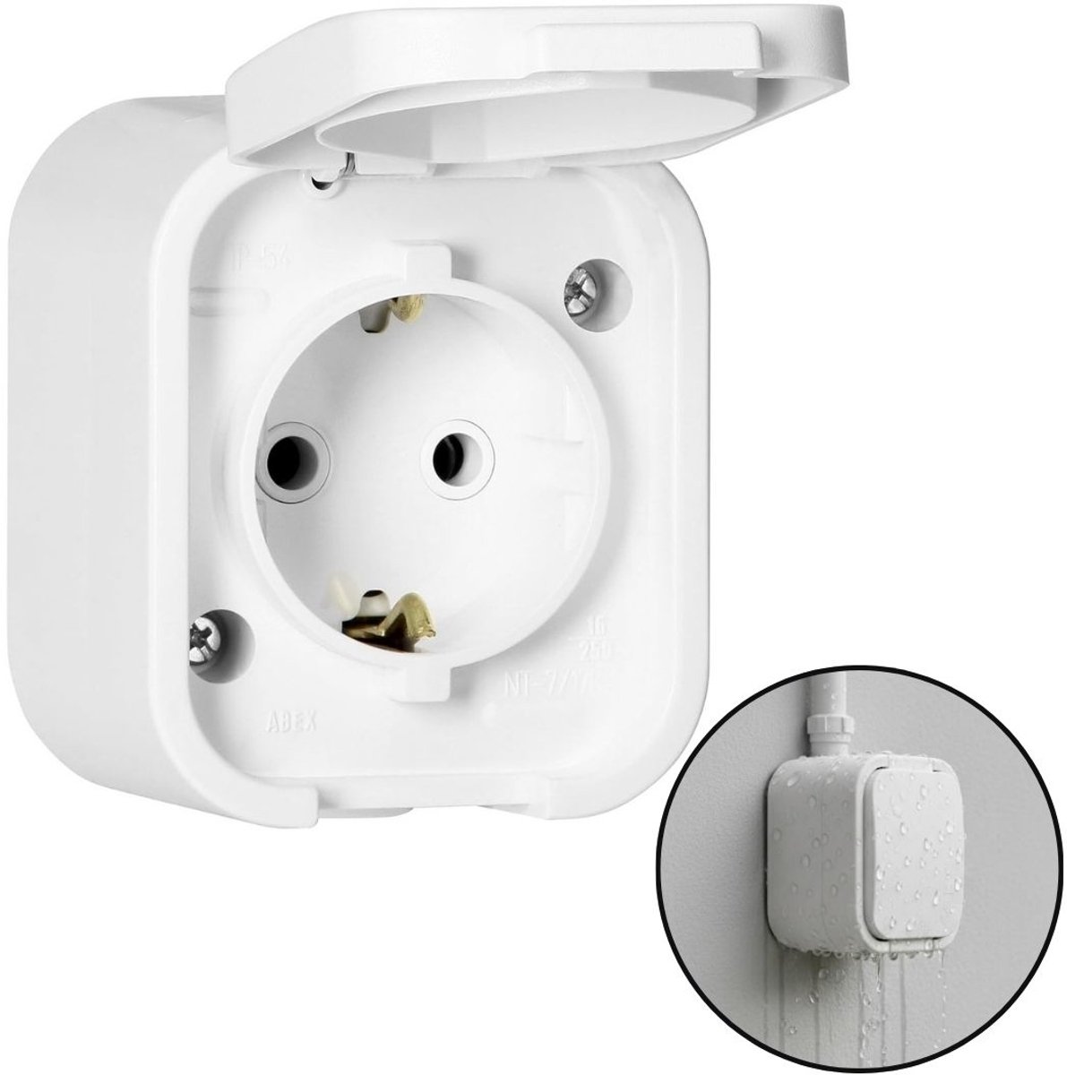 CLGP® Buitenstopcontact Waterdicht - Tuinstopcontact - Stekkerdoos Buiten - Weerbestendig - Wit