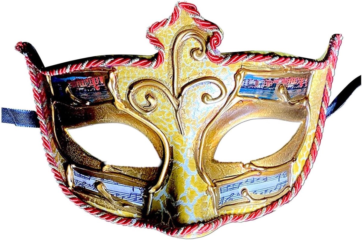 SnelShoppen - Venetiaans masker voor mannen en vrouwen - Antieke vorm - Kunststof - Perfect voor feest, maskerade, festivals - Unisex - 1 stuk