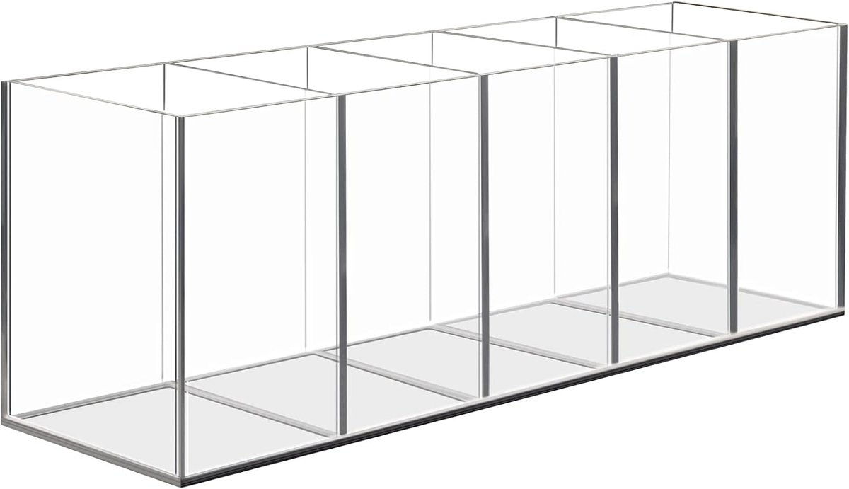 SnelShoppen - Acryl Pen Houder Met 5 Compartimenten - Duidelijke Bureau Organizer Voor Potlood, Make-up Borstels, Desk Storage - 28,2x7,6x9,5 cm