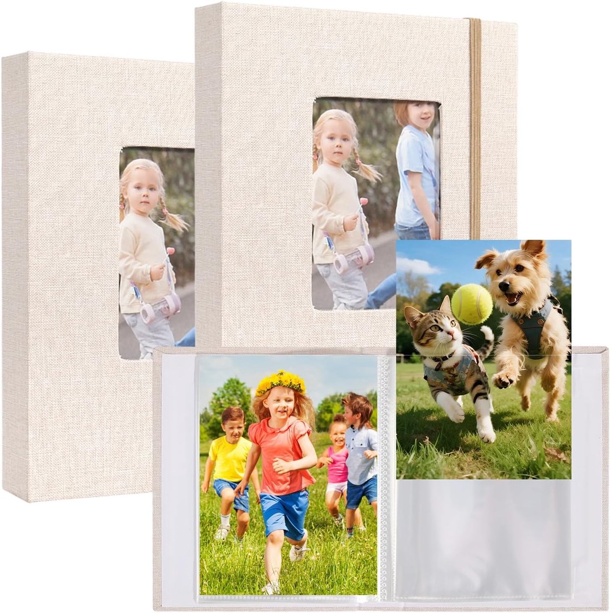 SnelShoppen - 2 Stuks Fotoalbum Insteekalbum 13 x 18 cm - Fotoboek met 26 Pagina's voor 52 Foto's - Ideaal voor Bruiloft, Jubileum, Familie, Herinneri