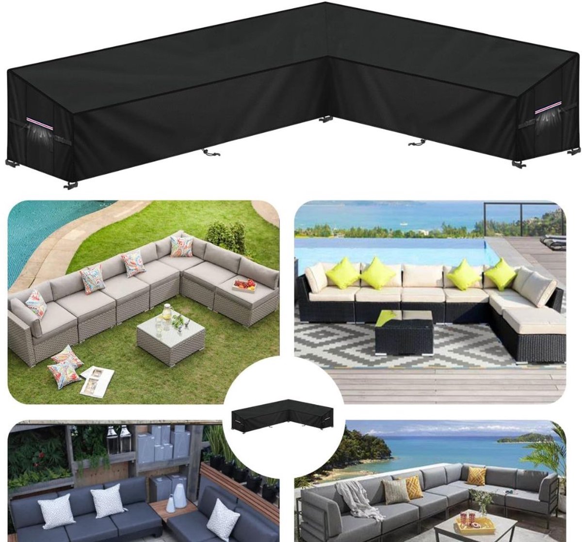 CLGP® Tuinmeubelhoes L-vorm - Beschermhoes Hoekbank - Meubels Beschermen