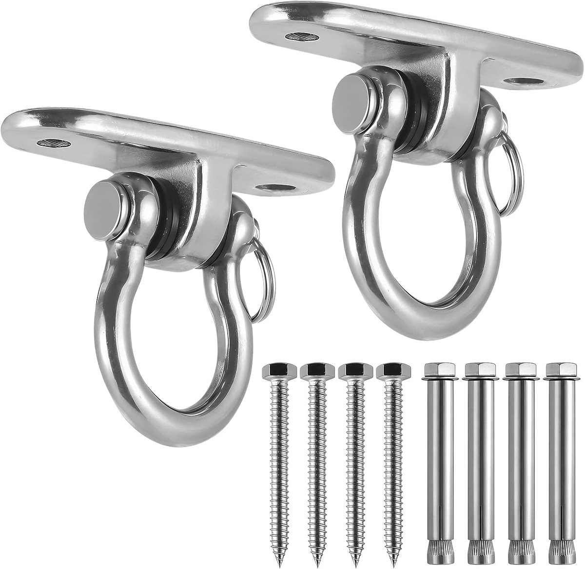 SnelShoppen - 180° Rotatable Swing Hook - Ceiling Hook Heavy Load - RVS Hammock Bevestiging voor Houten Bomen/Betonplafonds - Hangstoel, Bokszak, Slin