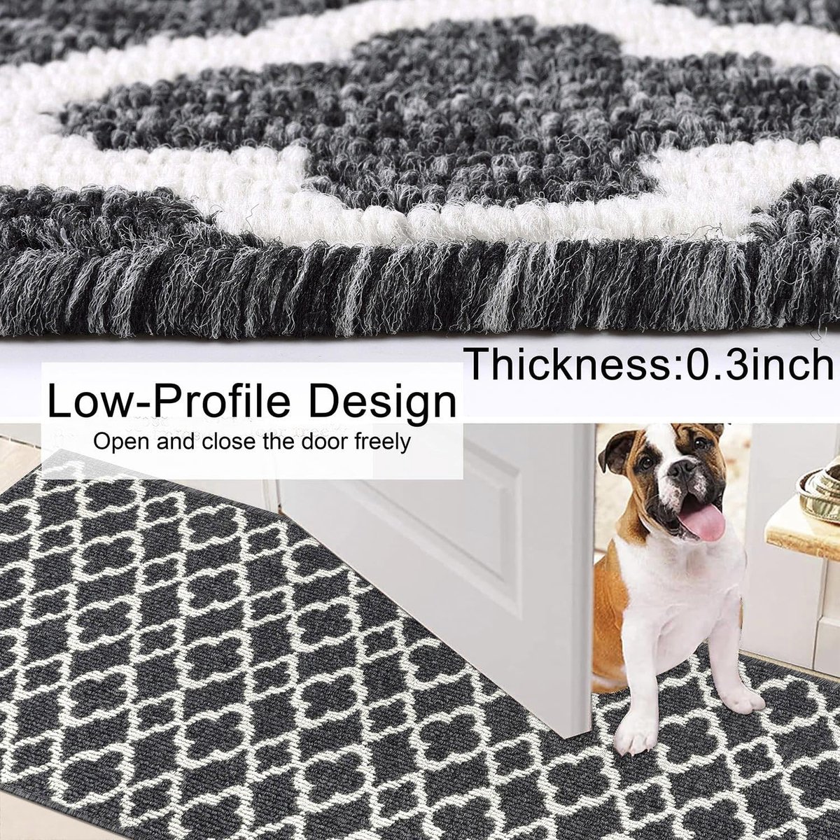 SnelShoppen - Hoogwaardige Carpet Runner Hal voor Gang 60 x 240 cm Antislip Zwart Polypropyleen Duurzaam en Vlekbestendig