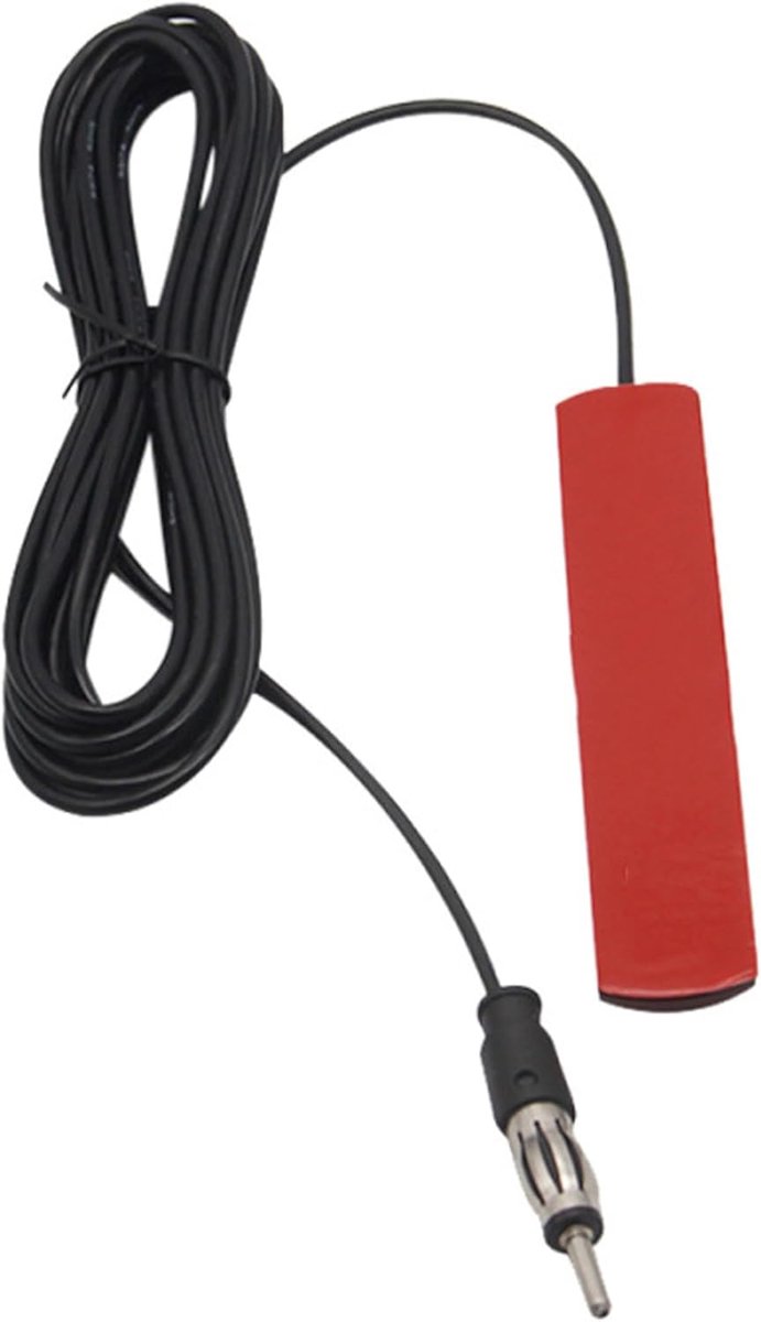 SnelShoppen - Universele Autoradio Antenne FM Window Antenne, Korte DAB Antena, FM Patch Windshield met DIN Plug en 3 m Kabel voor Auto's, Vrachtwagen
