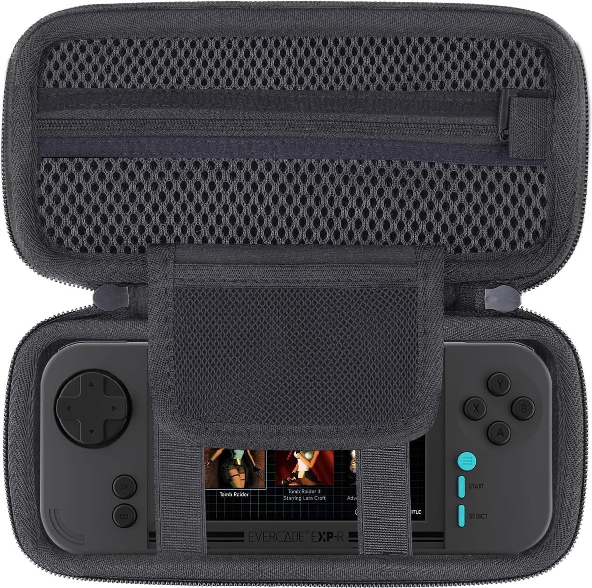 SnelShoppen - Hard Case voor Evercade EXP-R Gaming Handheld - Beschermhoes - Stofdicht, Waterdicht, Schokbestendig - Zwart - Ideaal voor Thuis en Reiz
