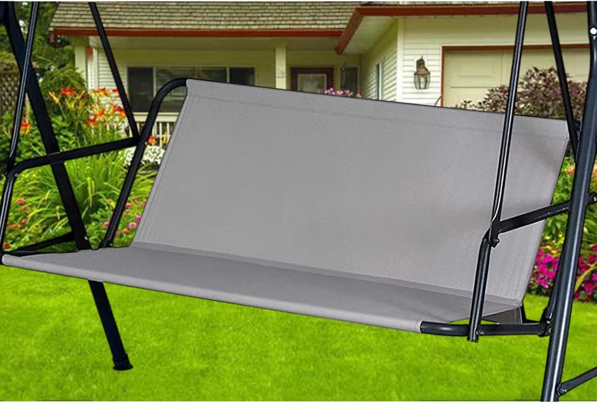 SnelShoppen - Swing Bank Vervangende Stoelhoes 600D Oxford Stof (148 x 52 x 52 cm, Grijs) - Ideaal voor Tuin, Camping en Feesten