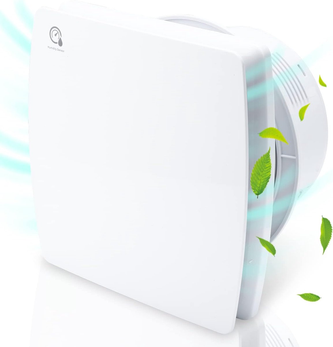 SnelShoppen - Bathroom Fan 100 mm met Vochtigheid Sensor en Timer, Stille Ventilator voor Badkamer en Keuken, 95 m³/h, Witte Afzuiger met Check Valve