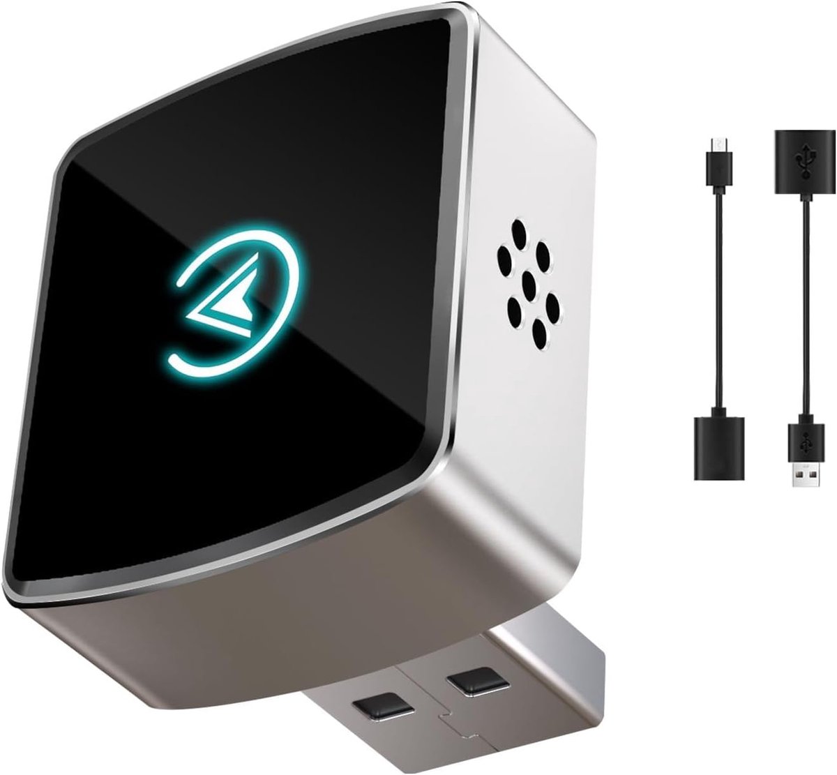 SnelShoppen - Draadloze CarPlay/Android Auto Adapter 2-in-1 - Omzetting van Bekabeld naar Draadloos - USB/Type-C - RGB LED-Display - Compatibel met iP