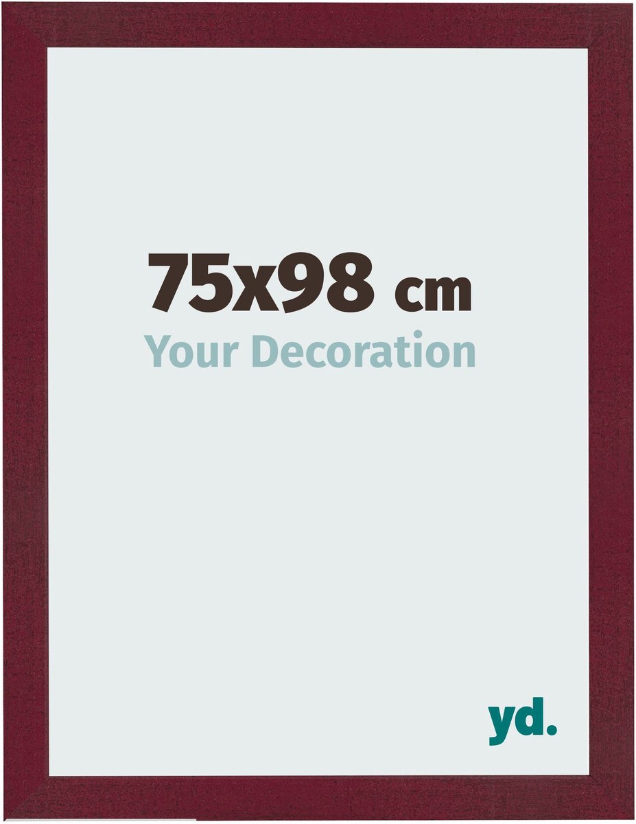 Your Decoration - Fotolijst 75x98 cm - MDF - Wijnrood Geveegd - Bologna