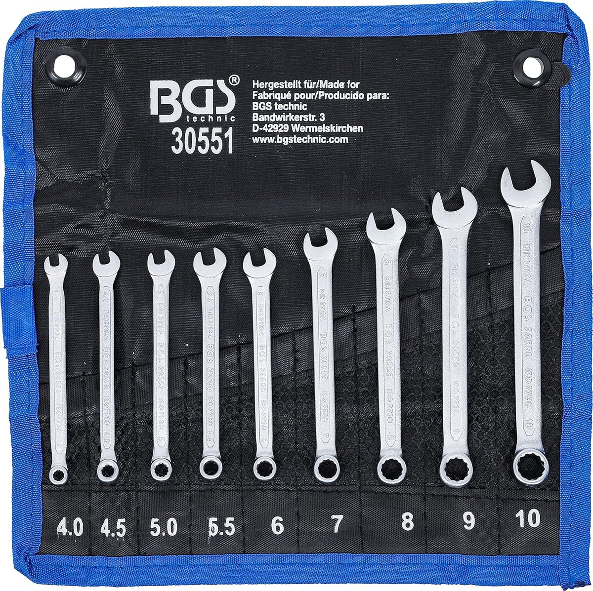 SnelShoppen - Spanner set 9-delig 4-10 mm | Chrome Vanadium Staal | Koude Gesmeed | Ring Eind 15° | Perfect voor Klussen en Onderhoud