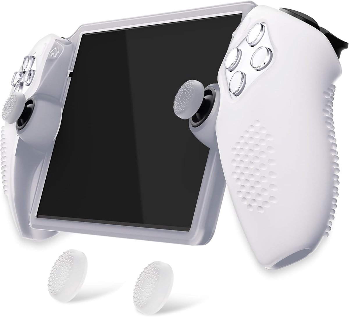 SnelShoppen - Silicone Beschermhoes voor PS Portal met Thumb Grips, Controller Cover - Duidelijk Wit (3D Studded Edition) - Perfecte Grip en Comfort v
