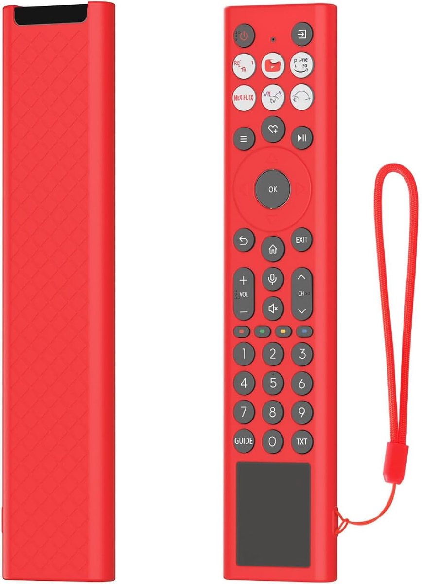 SnelShoppen - GIOPUEY Beschermhoes voor Hisense ERF6A66 Afstandsbediening, Ultradunne Silicone Hoes, Schokbestendig en Krasbestendig, Rood, Flexibele