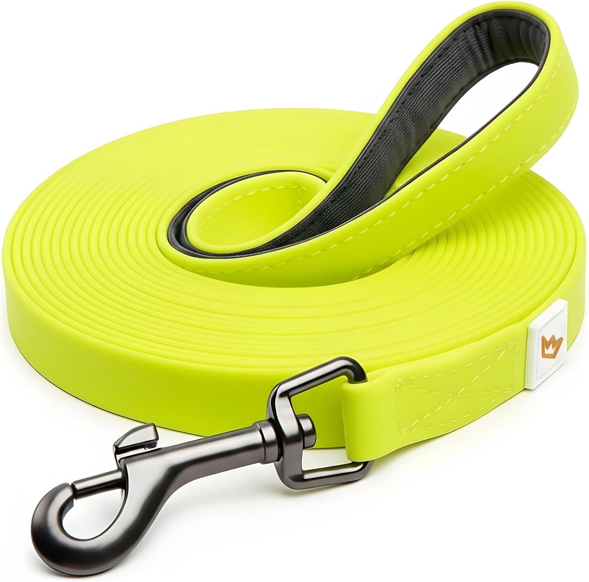 SnelShoppen - 5 Meter Hondenlijn - Waterdichte Training Sleurlijn met Gele Padded Handgreep - Ideaal voor Puppy’s en Volwassen Honden