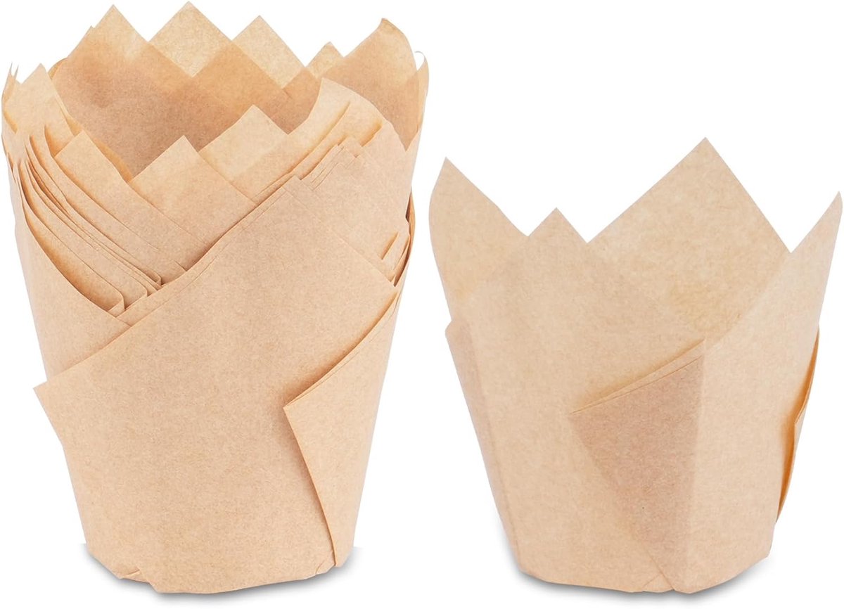 SnelShoppen - 150 Stuks Tulip Cupcake Mallen Papier, Muffin Bakvormpjes, Cupcake Verpakkingen, Waterdicht en Vetvrij, Voor Bruiloften, Verjaardagen, F