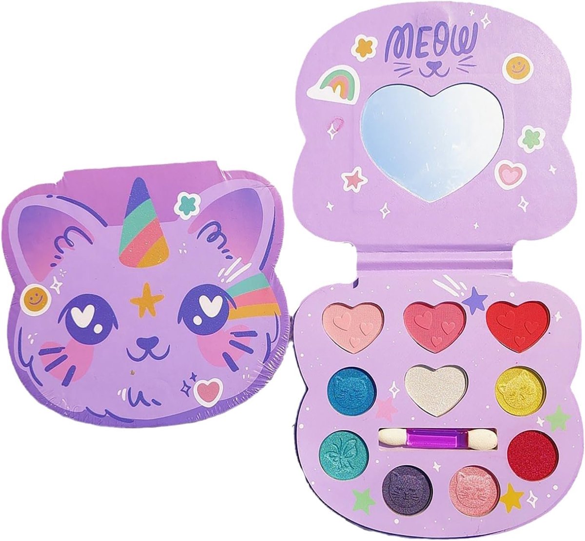 SnelShoppen - Makeup Set Voor Meisjes - Huidvriendelijke En Wasbare Kindermakeup - Halloween Set - DIY Prinses Makeup Voor Kinderen (10 Kleuren)