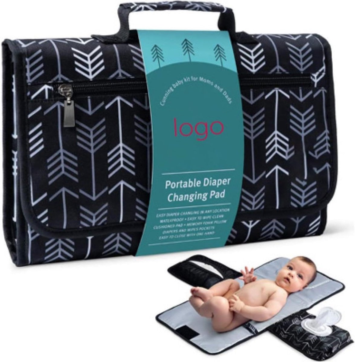 SnelShoppen - Baby Verzorgmat On-the-Go - Draagbare Vouwbare Verzorgmat voor Baby's - Reisverschoonmat - Wasbaar en Ademend - Comfortabel en Ergonomis
