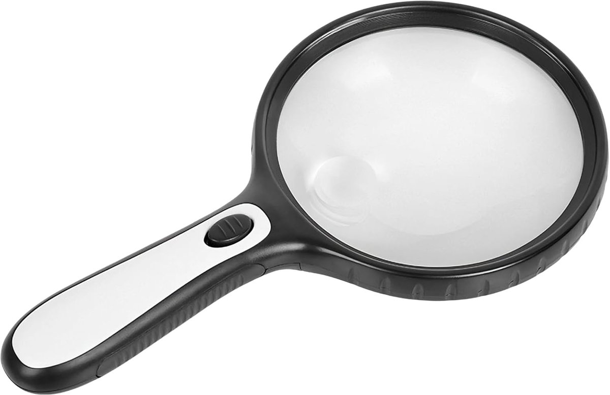 SnelShoppen - Vergrootglas met Licht 30x Vergrootglas voor Sieraden, Postzegelverzameling, Lezen, Antislip Design, 145 mm, PMMA Lens voor Senioren