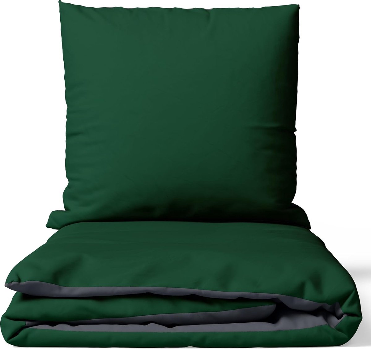 SnelShoppen - Luxe Bedlinnen Set 200 x 200 cm - 3-delig Dekbedovertrek met 2 Kussenslopen 80 x 80 cm - Oeko-Tex Katoen Satijn Groen - Geschikt voor Tw