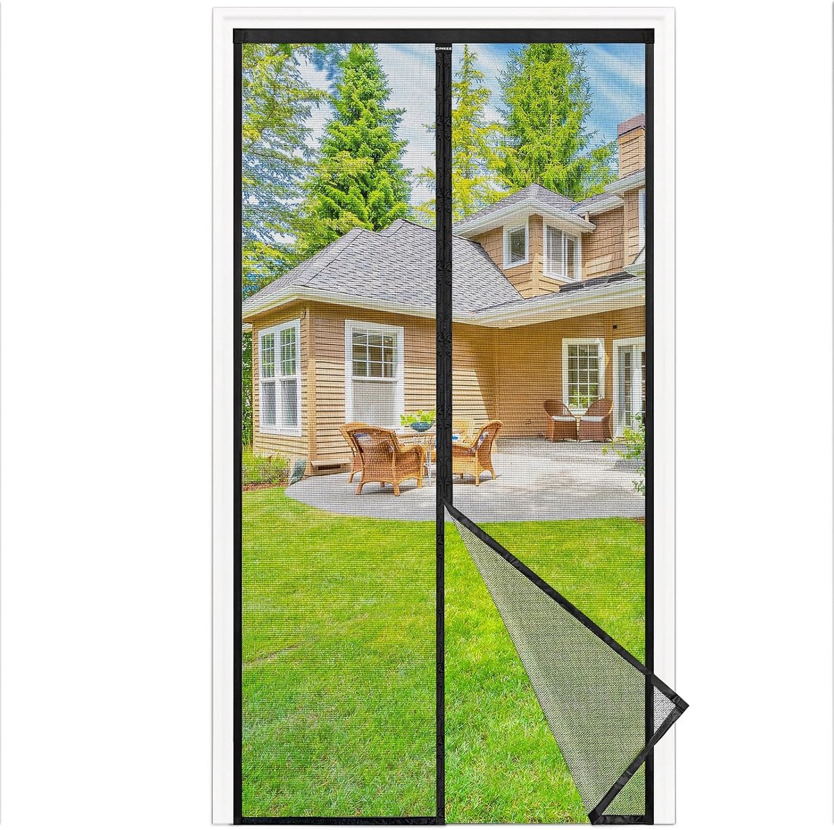 SnelShoppen - Upgrade Vliegenscherm voor Balkon Deuren, 130 x 240 cm, Insectenbescherming met Sterke Magneten, Zelfsluitend, Transparant en Scheurbest