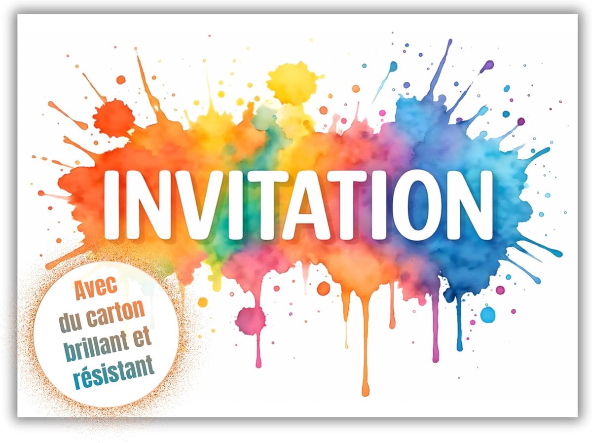 SnelShoppen - Uitnodigingskaarten Verjaardag Kinderen - 12 Stuks DIN A6 - Creatieve Schilderen en Knutselen Thema - Perfect voor Feestjes, Jongens en