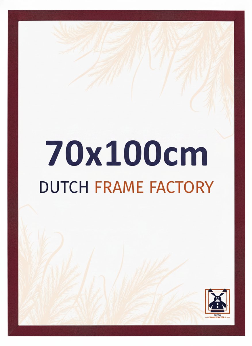 Fotolijst 70x100 cm - MDF - Wijnrood Geveegd - Benno