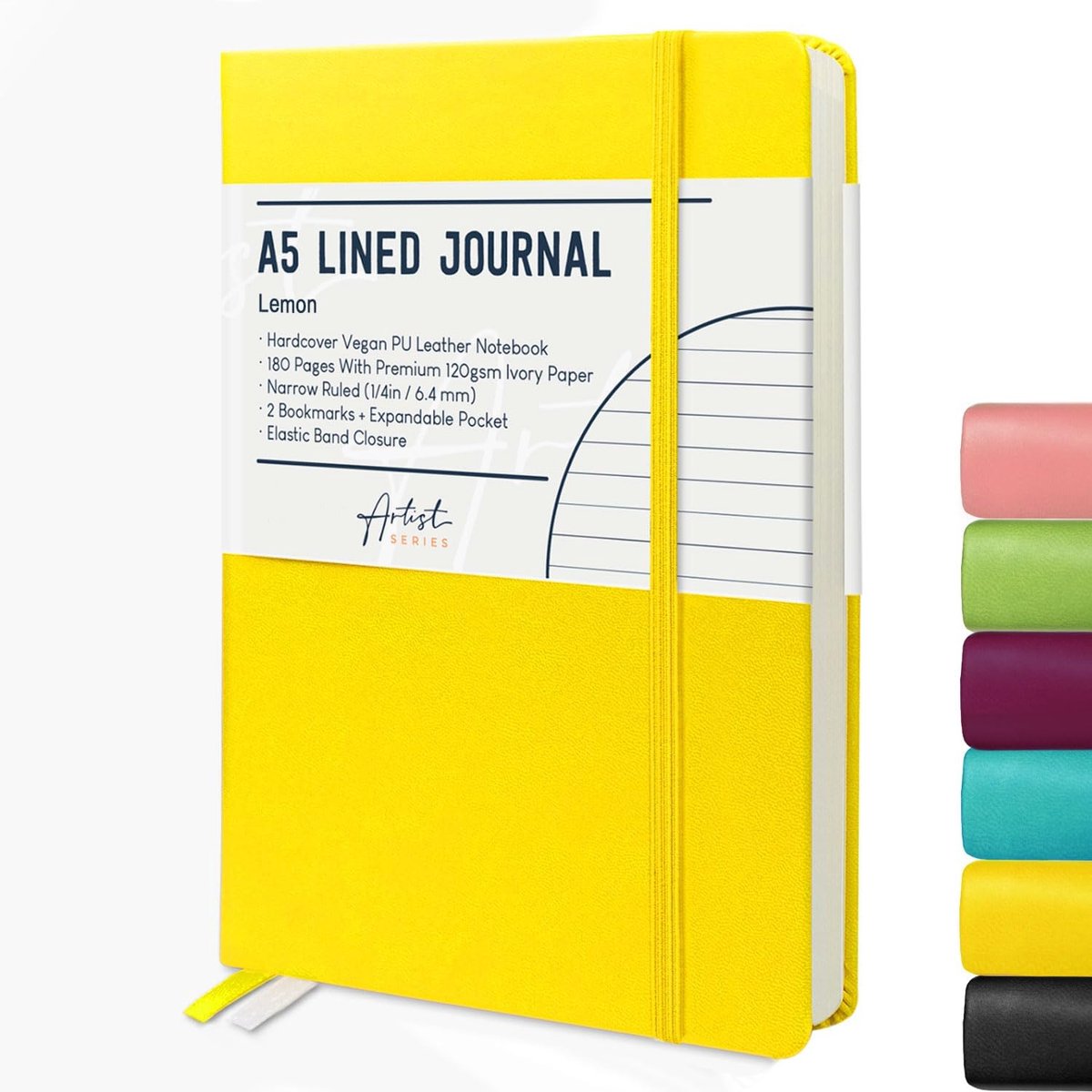 SnelShoppen - A5 Lined Notebook - Hardcover Schrijfschrift met 120gsm Dikte, 180 Pagina's voor Schrijven, Studeren, Agenda, Dagboek - Perfect voor Cre