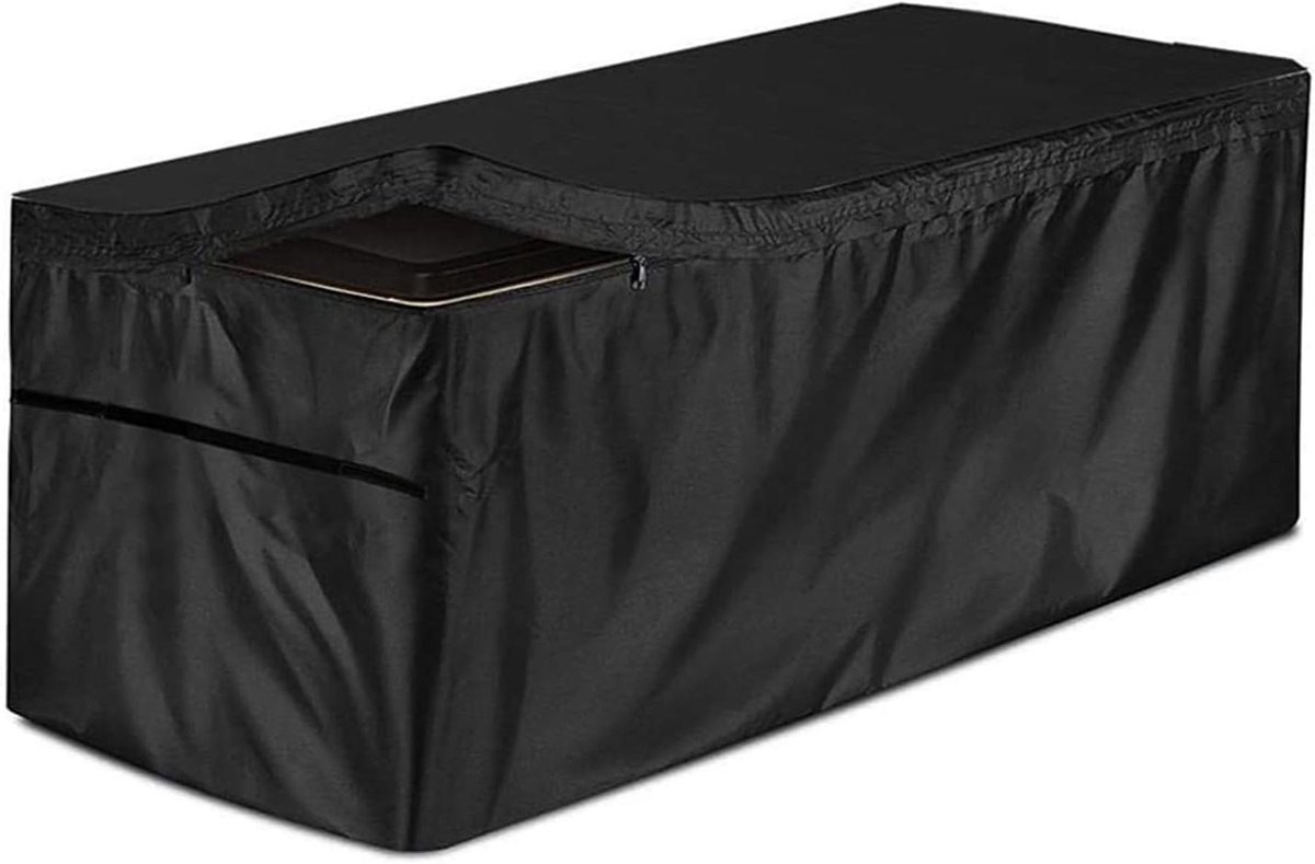 Tuinboxhoes Waterdicht - Opbergbox Deksel - Bescherming Buitenmeubels - Scheurvast Oxford Materiaal - 22x21.7x8.3 cm - Zwart