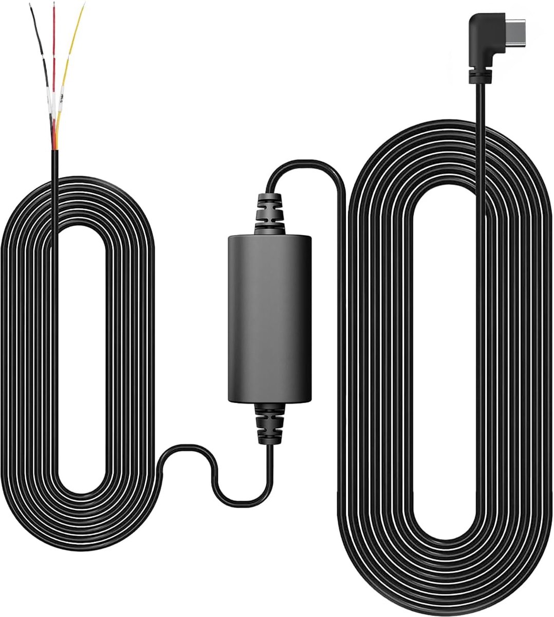 SnelShoppen - Dashcam Hardwire Kit Type C voor 3- en 4-kanaals Dashcams, G980H, Professionele Voertuigcamera Accessoire, Eenvoudige Installatie, Veili