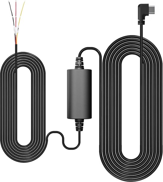 SnelShoppen - Dashcam Hardwire Kit Type C voor 3- en 4-kanaals Dashcams, G980H, Professionele Voertuigcamera Accessoire, Eenvoudige Installatie, Veili