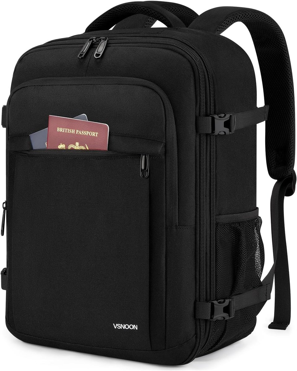 SnelShoppen - Reisrugzak 40x30x20 cm, Uitbreidbare Reis Backpack voor 15-inch Laptop, Onderstoel Cabin Bag met Nat Compartment, Waterdichte Reisbag vo